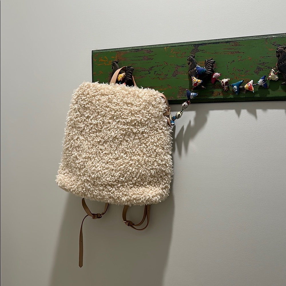A new day -Cozy Cream Sherpa Backpack